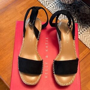 Kelly & Katie Black Espadrille Sandals